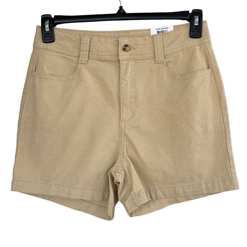 Style & Co SZ 8 Shorts Mid-Rise Pockets Zip-Fly Tan Womens New